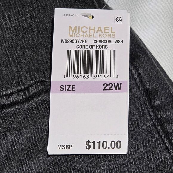 Michael Kors Selma High Rise Ankle Length Skinny Jeans Charcoal 22W - Picture 9 of 12